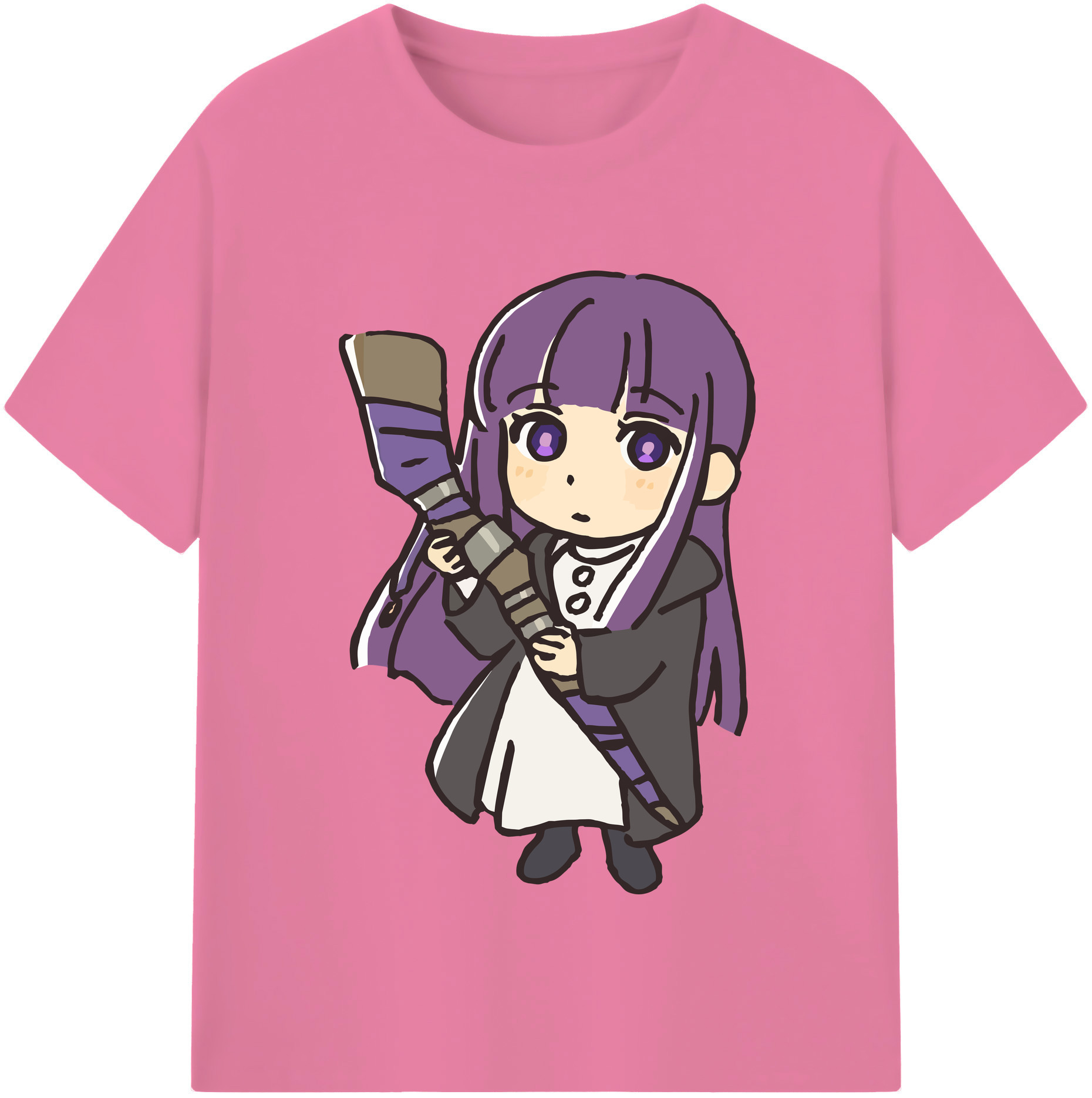 （画像用） 葬送のフリーレン Frieren 綿100％半袖Tシャツ（フロントプリント）